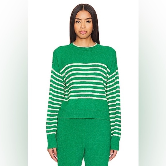 Monrow Boucle Knit Striped Sweater - Picture 2 of 12